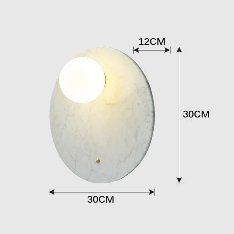 Axyaa Circular Green Marble Sconce LED Wall Lamp