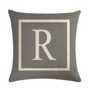 Axyaa Gray Alphabet Decorative Pillow Cover 45x45cm
