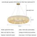 Axyaa Luxury Crystal Pendant Light with LED E14 Bulbs for Living Room