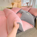 Axyaa Milk Velvet High Gram Duvet Cover - Thick & Warm Large Double Bedding