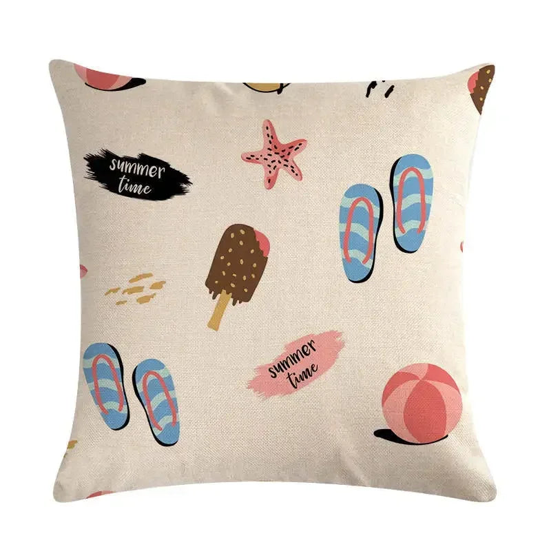 Nordic Cartoon Animal Print Linen Pillowcase for Axyaa Brand