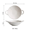 Axyaa Stone Ceramic Double Ear Soup Bowl - Restaurant Tableware