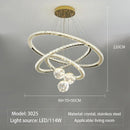 Axyaa Crystal LED Pendant Lamp with Remote Control, Dimmable Chandelier for Home Decor