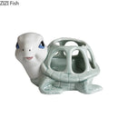 Axyaa Cartoon Turtle Ceramic Vase: Table Decoration, Plant Pot, Room Aesthetic Decor