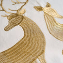 Axyaa Christmas Elk Embroidered Pillow Cover - Soft Short Plush Cushion