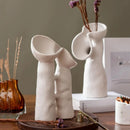 Axyaa Geometric Stoneware Vase Abstract Irregular Open Flower Home Decor