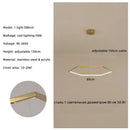 Axyaa Modern Minimalism Gold Steel Hexagon LED Chandelier - Dimmable Pendant Light for Home and Bedroom