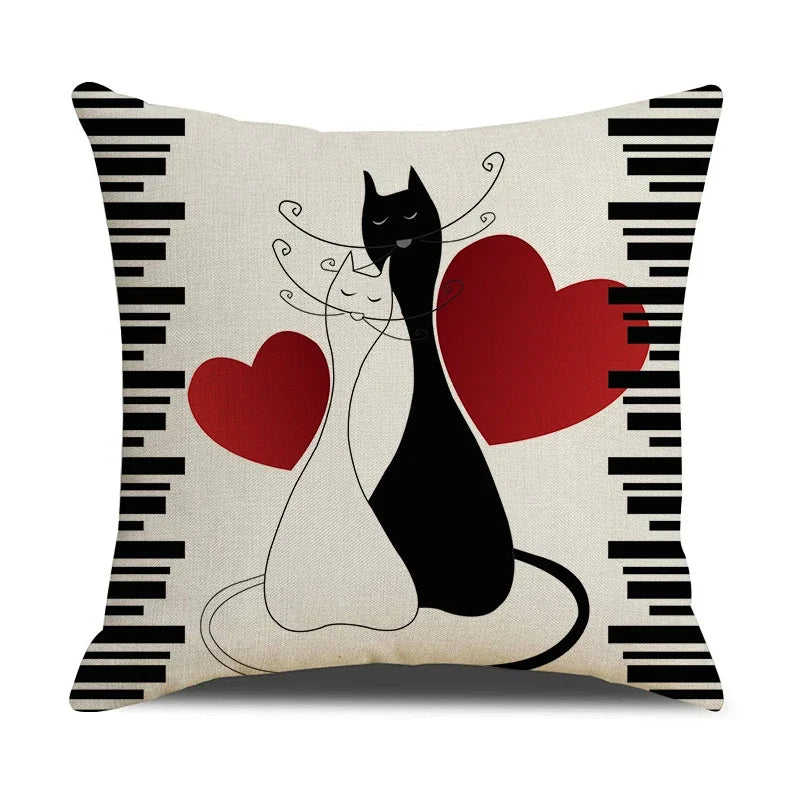 Axyaa Cat Print Cushion Cover for Stylish Home Decor and Comfort