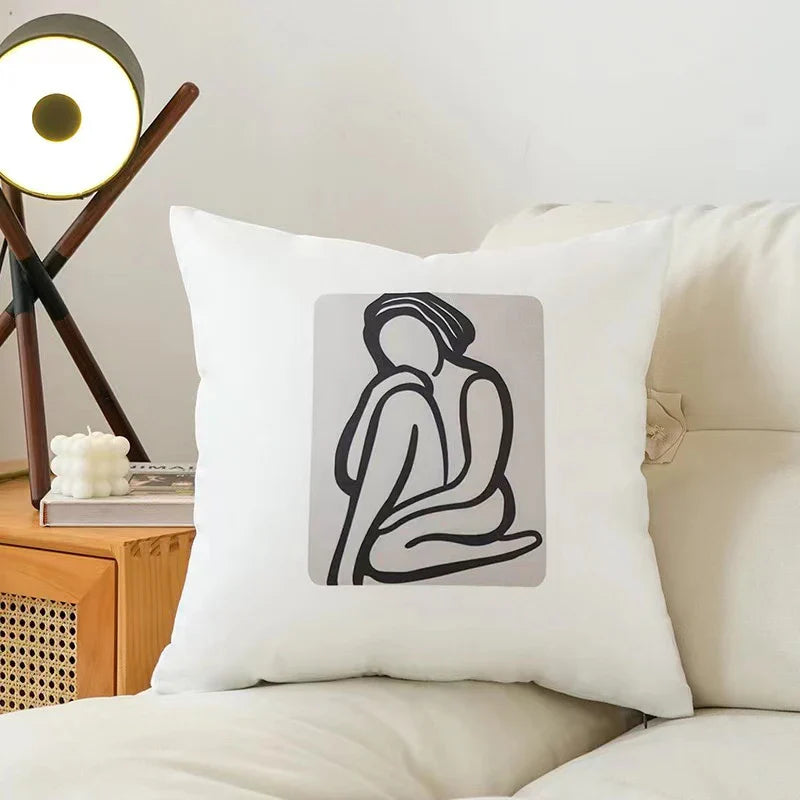 Axyaa Velvet Sofa Pillow Case Soft Fluffy Cushion Cover Modern Simple Style