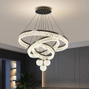 Axyaa Luxury Crystal Ceiling Chandelier LED Pendant Light for Living & Dining Room