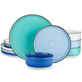 Axyaa Handpainted Spirals Ceramic Dinnerware Set - 12/18/24PCS