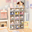 Axyaa Kawaii Plastic Desk Organizer Drawer Transparent Pen Holder for Home School
