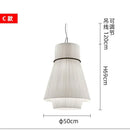 Axyaa Wabi-sabi Pendant Lamp: Modern Fabric Hanging Chandelier for Dining Room