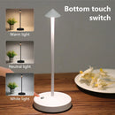 Axyaa LED Touch Night Desk Lamp: Rechargeable, 3 Color Temperatures, Stepless Dimming