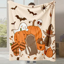 Axyaa Halloween Cartoon Flannel Blanket - Cute Print - Office Nap Sofa Blanket