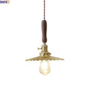 Axyaa Copper Walnut LED Pendant Lights: Modern Hanging Lamp for Hallway, Bedroom, Dining Room