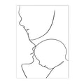 Axyaa Family Portrait Line Wall Art Canvas Poster Son Daughter Love Bedroom Decor