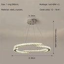 Axyaa Crystal LED Chandelier Foyer Pendant Lighting Modern Luxury Steel Lamp