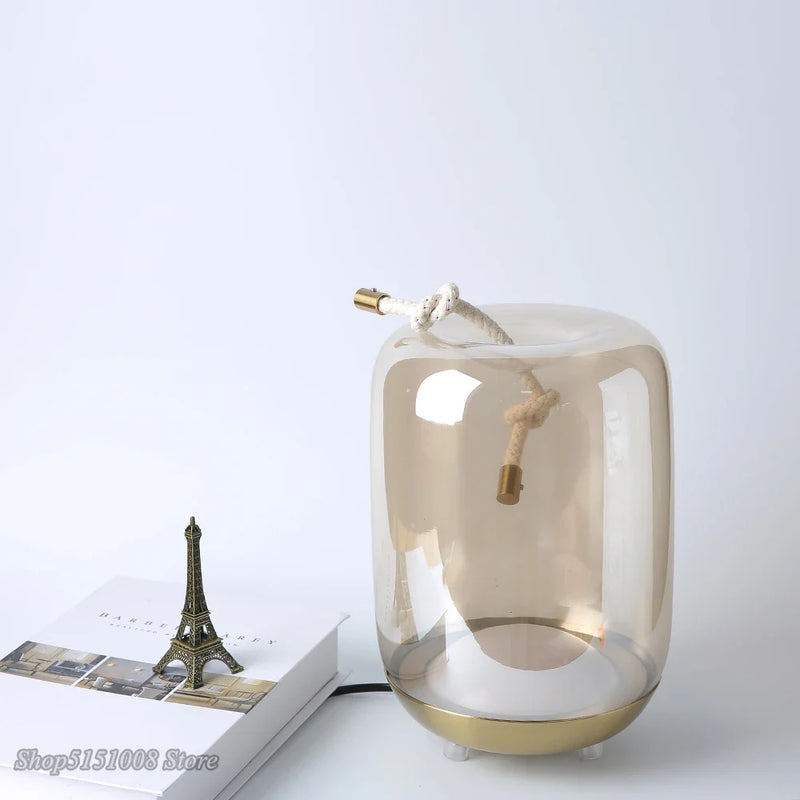 Brokis Knot Glass Table Lamps for Living Room, Axyaa Nordic LED Desk Light