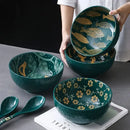 Axya Ramen Ceramic Bowl Set - Large Microwave-Safe Noodle Soup Tableware