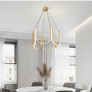 Axyaa Nordic U-Shaped LED Chandelier in Black Gold for Home Decor