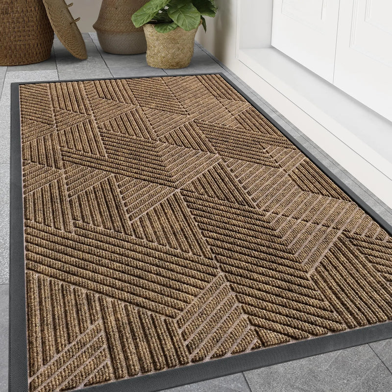 Axyaa Rubber Entrance Doormats: Non-slip Heavy Duty Outdoor Mats