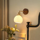 Axyaa Nordic Walnut LED Wall Sconce Bedroom Living Room Modern Wandlamp