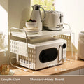 Axyaa Sliding Microwave Shelf 2-layer Storage Rack Stainless Steel Kitchen Organizer