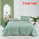 Axyaa Solid Color Tencel Cool Silk Washable Quilt Double Bed Four-Piece Set
