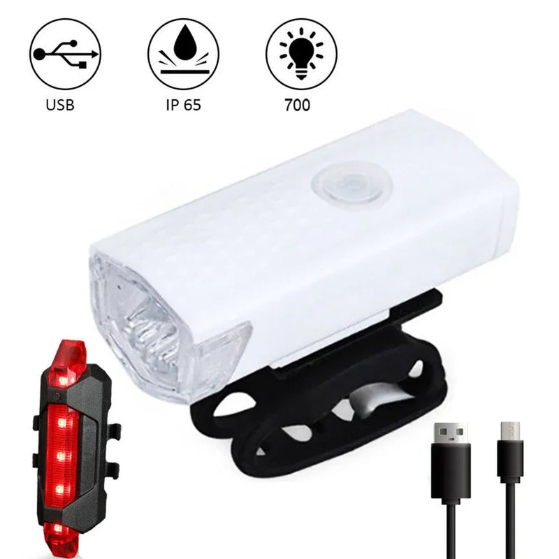 Axyaa Bike Light Set: USB Rechargeable Headlights & Taillights for Riding Safety