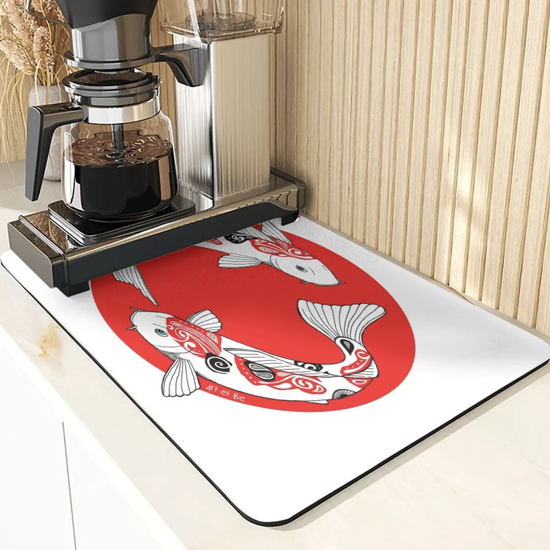 Axyaa Diatomite Kitchen Mat with Fujiyama Print