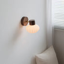 Axyaa White Glass LED Wall Light Pumpkin Stairs Modern Nordic Decor Bedside Lamp