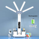 Axyaa Rechargeable Study Lamp with Fan, LED Clock Display, Reading Light