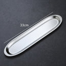 Axyaa Stainless Steel Shrimp Slide Plate: Japanese-style Sushi Tray, Hot Pot Dinner Plate