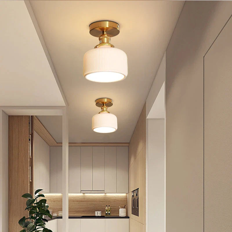 Axyaa LED Ceiling Light: Modern Style, Copper Ceramic, Indoor Home Lighting