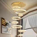 Axyaa Crystal Chandelier Stair Pendant Light for Modern Home Decor - Interior Lighting