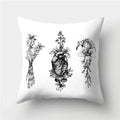 Axyaa Retro Cityscape Gramophone Guitar Drum Camera Print Cushion Cover