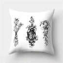 Axyaa Retro Cityscape Gramophone Guitar Drum Camera Print Cushion Cover