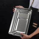 Axyaa Stainless Steel Rectangular Plate for Steak & Snacks-Kitchen Accessory