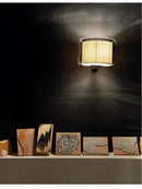 Axyaa Modern Glass Fabric Wall Lamp for Stylish Living Room and Hotel Headboard Decor