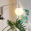 Axyaa Chrome LED Rocker Arm Wall Lamp Rotatable Minimalist Bedroom Living Room