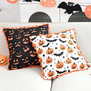 Axyaa Halloween Pumpkin Bat Print Pillowcase Throw Cushion Cover Festive Home Decor