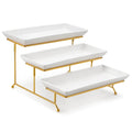 Axyaa 3-Tier Porcelain Serving Platter with Sturdier Stand