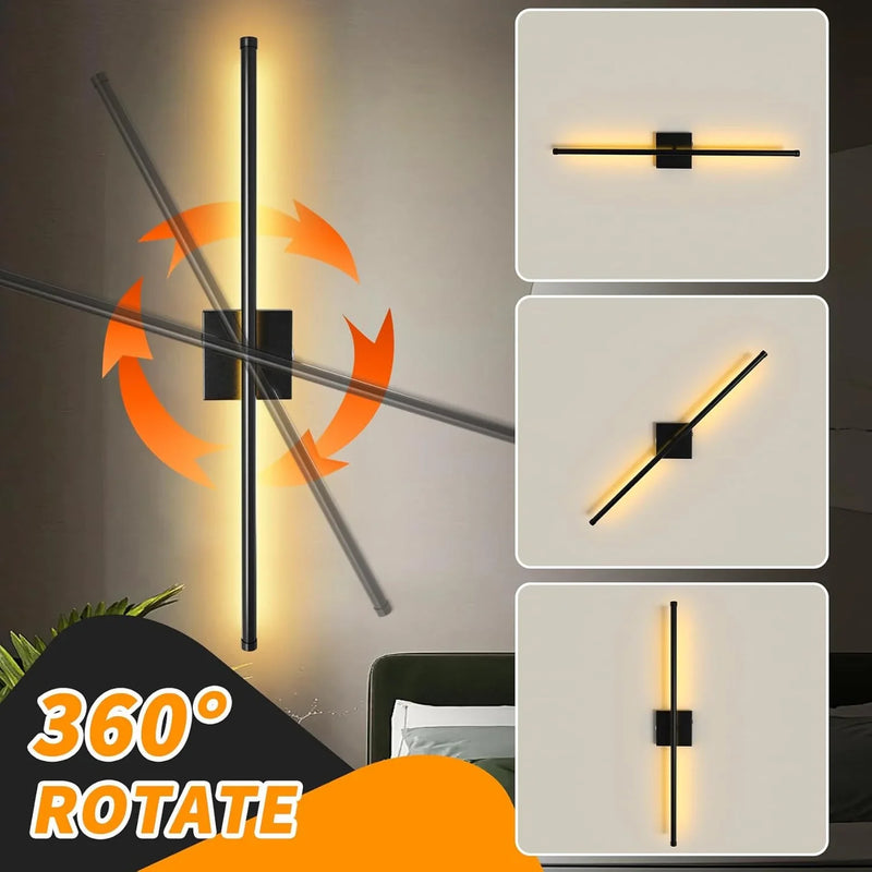 Axyaa Rotatable LED Wall Lamp: Warm Light for Living Room, Bedroom, Hallway