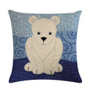Axyaa Cartoon Animal Linen Throw Pillow Cover Home Sofa Bed Decoration 45*45cm