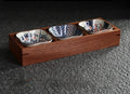 Axyaa Solid Wood Tea & Fruit Tray with Grid Plates