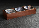 Axyaa Solid Wood Tea & Fruit Tray with Grid Plates