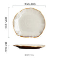 Axyaa Irregular Ceramic Steak Plate Pasta Sushi Dessert Serving Plate Molecular Cuisine