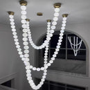 Axyaa Art Deco Bubble Glass LED Pendant Chandelier in Gold Chrome