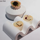 Axyaa Wave Shape Ceramic Dinner Plates Set